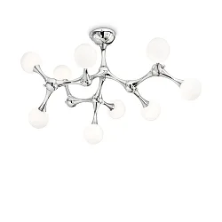 Ceiling luminaire NODINO, 9 flames, Ø 83cm, incl. G9 lamp, chrome