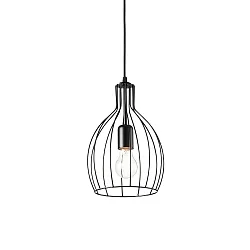 Pendant luminaire AMPOLLA 2, BELL, shade Ø 20.5cm / H 32cm, E27, adjustable height, black