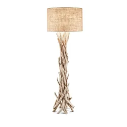 Standerlampe DRIFTWOOD 1-flamme, med skærm E27 IP20, canvas, træ
