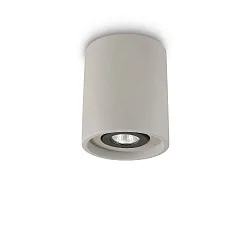 Loftlampe OAK ROUND svingbar GU10 IP20, grå, overmalbar
