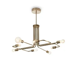 Pendant luminaire TRIUMPH, 8 flames, Ø 92cm, E27, antique brass