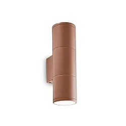 Udendørs wall luminaire GUN SMALL up / down, 2-flammer GU10 IP44, gennemsigtig, kaffebrun