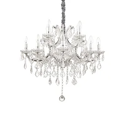 Lysekrone NAPOLEON 12-flammer E14 IP20, chrom