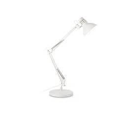 Bordlampe WALLY med afbryder, med leddelt arm, justerbar E27 IP20, hvid 