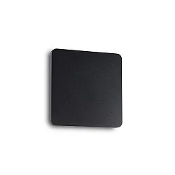 Væglampe COVER SQUARE indirekte IP20, opal, sort, pulverlakeret
