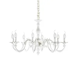 Lysekrone JUSTINE 8-flammer E14 IP20, hvid mat