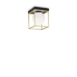 Loftlampe LINGOTTO PL1 1-flamme E14 IP20, sort mat, messing satineret dæmpbar