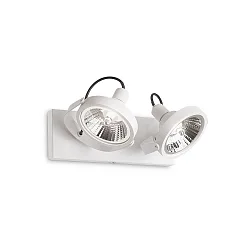 Wall-/Ceiling spot GLIM, 2 flames, incl. GU10 QPAR111 13W 3000K, white