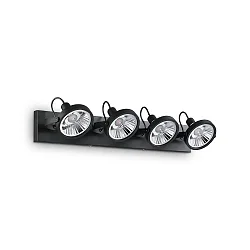 Væg- og Loftlampe GLIM 4-flammer GU10 IP20, sort, pulverlakeret