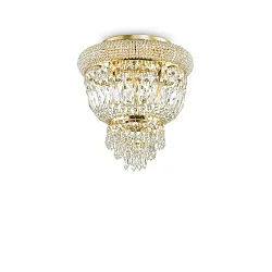 Ceiling luminaire DUBAI, 3 flames,  Ø 32cm, E14, metal / refined chrystal, brass