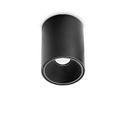 overflade downlight NITRO D09 ROUND rund, stiv, med linseoptik, on/off IP20, sort mat 