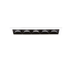 LED ceiling luminaire LIKA TRIM, recessed mounting, lenght 14.6cm, 10W 3000K 1100lm 29°, white / black