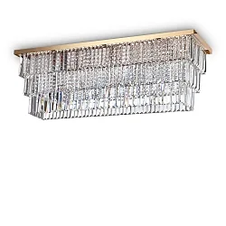 Loftlampe MARTINEZ 8-flammer E14 IP20, guld, krystalklar