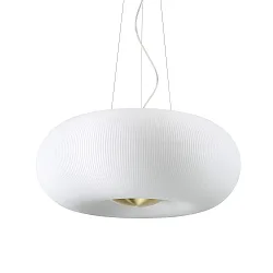 Pendant luminaire ARIZONA, 5 flames, Ø 50cm, incl. 5x GX53 3000K, satined brass / white