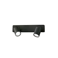 Væg- og Loftlampe RUDY 2-flammer, svingbar, drejelig GU10 IP20, sort, pulverlakeret