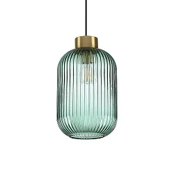 Pendel MINT-3 E27 IP20, mintgrøn, messing satineret