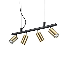 Spot DYNAMITE SP4 svingbar, drejelig GU10 IP20, sort, messing satineret