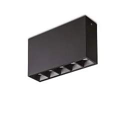 LED ceiling luminaire LIKA SURFACE, Aufbau, lenght 13.5cm, 10W 3000K 1100lm 44°, black