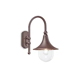 Outdoor wall luminaire CIMA, IP43, E27 max. 60W, aluminium / acrylic, coffee