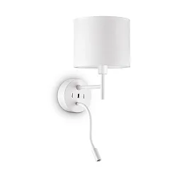 Væglampe SET UP MAP2 2-flammer, med fleksibel arm, med USB tilslutning E27 IP20, hvid