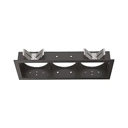 Installationshus BENTO 3-fold, firkantet, med ramme, sort