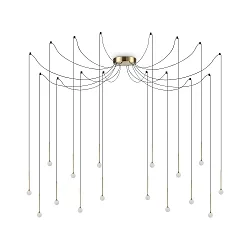 Pendel LUCCIOLA SP16 LED 16-flammer IP20, messing