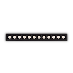 Indbygget downlight LIKA FI SLIM  D24 12-flammer, UGR < 19, smal, on/off, med kantbånd IP20, sort mat 