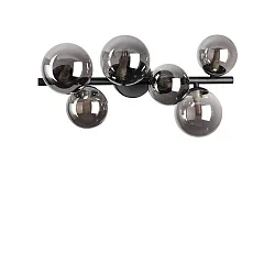 Loftlampe PERLAGE 6-flammer G9 IP20, røgfarver, sort mat dæmpbar