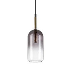 pendant luminaire EMPIRE cylindrical G9 IP20, smoky colour dimmable