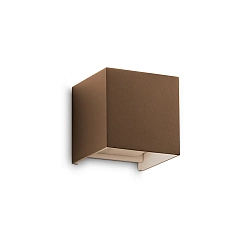 Udendørs wall luminaire ATOM UP/DOWN 10CM up / down, Kubusform, justerbar IP54, kaffebrun 
