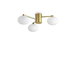 Loftlampe HERMES 3-flammer G9 IP20, messing satineret dæmpbar