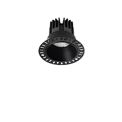 Indbygnings loftlampe GAME TRIMLESS ROUND 100MM rund, stiv, skylle, UGR < 19, omskiftelig IP40/IP20, sort 