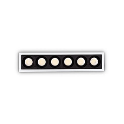 Indbygget downlight LIKA FI SLIM  D12 6-flammer, UGR < 19, smal, on/off, med kantbånd IP20, hvid mat 