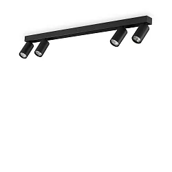 Loftlampe PROFILO 4-flammer GU10 IP20, sort dæmpbar