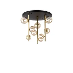 Loftlampe PERLAGE 9-flammer G9 IP20, messing satineret 
