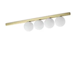 Loftlampe BINOMIO 4-flammer G9 IP20, messing børstet dæmpbar