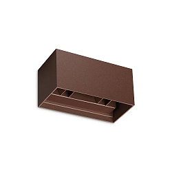 Udendørs wall luminaire ATOM UP/DOWN 20CM up / down, firkantet, justerbar IP54, kaffebrun 