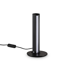 Bordlampe DORICA TL1 med afbryder, med touch-dæmper, riflet IP20, sort mat dæmpbar