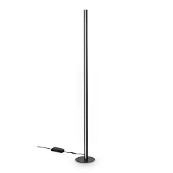Standerlampe DORICA PT1 1-flamme, med ledningsdæmper, riflet IP20, sort mat dæmpbar