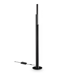 Standerlampe DORICA PT3 3-flammer, med ledningsdæmper, riflet IP20, sort mat dæmpbar