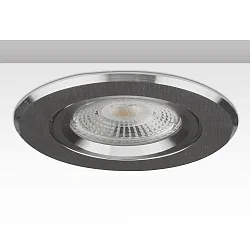 recessed mounting frame BRUSH TWO incl. GU5.3 socket, IP20, adjustable, brushed aluminium, round, Ø 8.2cm