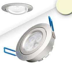 Indbygningslampe IP40, sølv dæmpbar 8W 700lm 2700K 72° 72° CRI 80-89