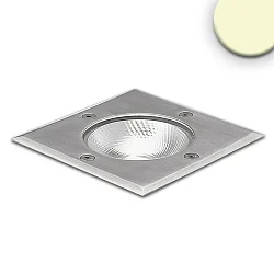 Outdoor LED in-ground spot COB, IP67, 7W 3000K 470lm 90°, walkable, inox steel / clear, square, 12.5 x 12.5cm