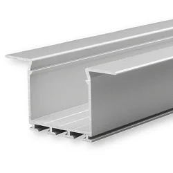 Recessed LED mount profile WING20 (straight flange), anodized aluminium, length 200cm