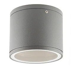 Outdoor surface mount-downlight IP54 for GX53 lamps (excl.), Ø 10.8cm / height 9.2cm, aluminium / glass, silver