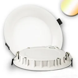 LED downlight ultraflat, dynamic white, IP42, Ø 15.7cm, 15W ColorSwitch 2600|3100|4000K 1100lm 110°, CRI >90, dimmable