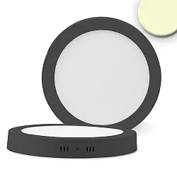 Loftlampe rund IP20, satin, sort dæmpbar