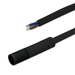 stik kontakt FEMALE 100CM, 2x0.75 med åbent kabel, 2-polet, sort