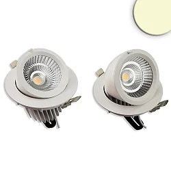 LED shop downlight SPHERE, IP42, Ø 16.4cm, swivelling + rotatable, not dimmable, white, 35W 3000K 3100lm 38°