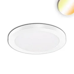 LED ceiling luminaire Slim Flex, IP44, 12W, ColorSwitch 3000|3500|4000K 1020lm 120°, variable opening, white
